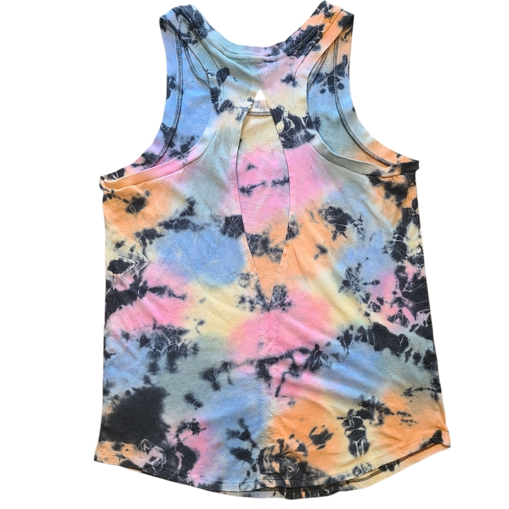 PINK Victoria’s Secret Tie Dye Tank Top Small Pastel Rainbow Logo Sleeveless - Picture 5 of 7